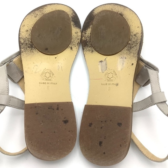 Garnet Hill Leather Ruffled Flats Tongue Sandals Made in Italy 8 - Picture 9 of 11